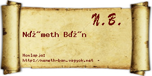 Németh Bán névjegykártya