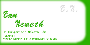 ban nemeth business card