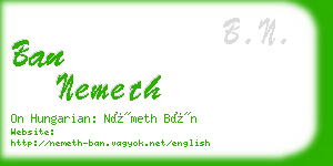 ban nemeth business card